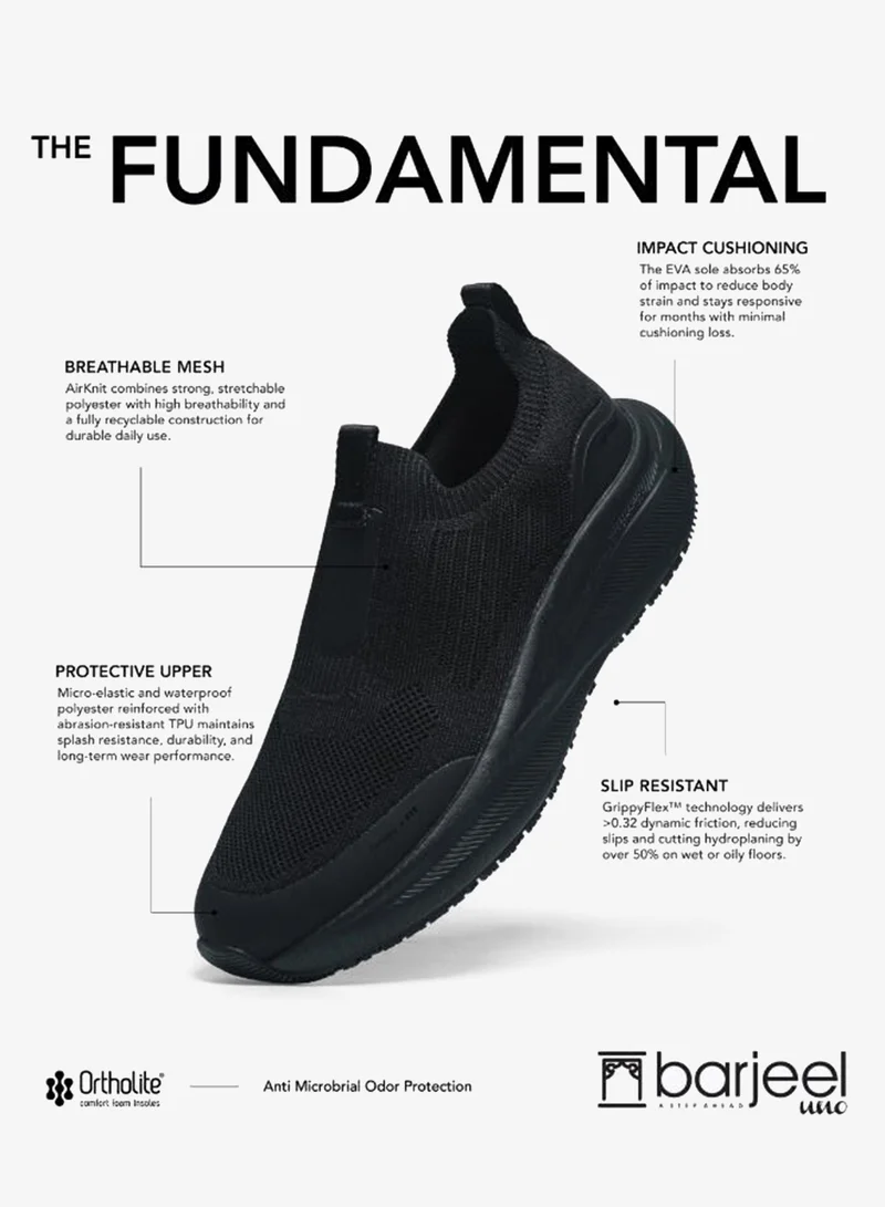 barjeel uno 008-3755 Barjeel Uno Mens Casual Slip in Shoes 689-004 Black